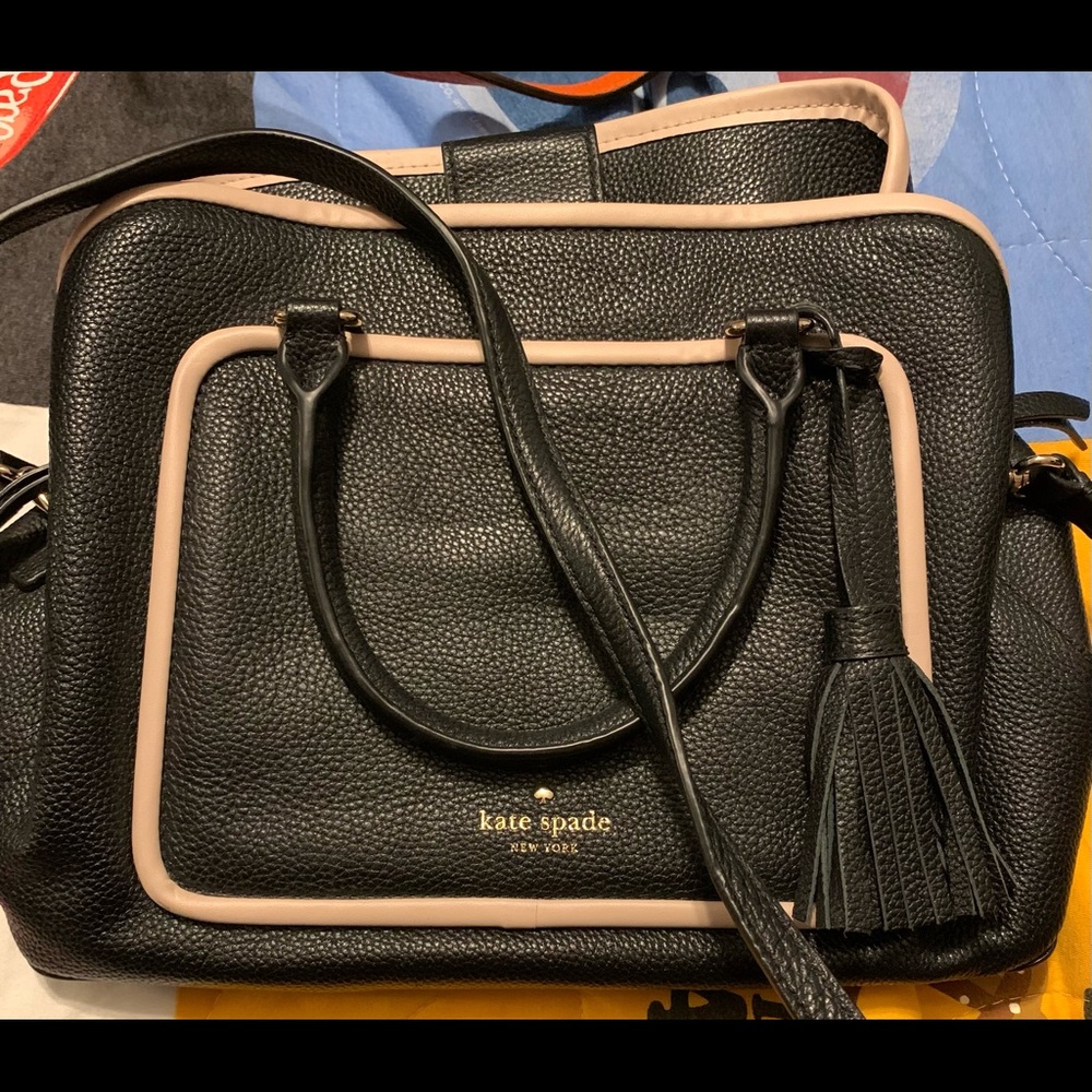 Black and cream Kate spade bag